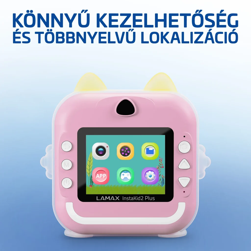 LAMAX InstaKid2 AIPlus Pink Hőpapíros gyerek fényképező Rózsaszín - Image 3